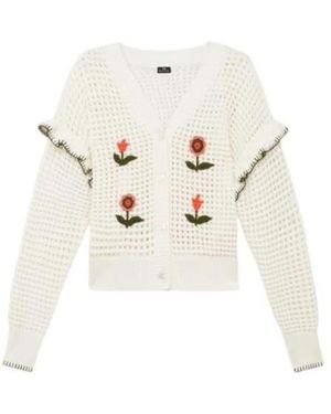 Paul Smith Häkel-Cardigan Mit Gestickten Blumen - Weiß