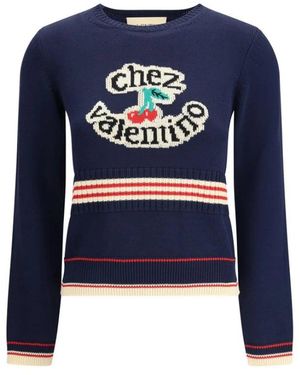 Valentino Round-Neck Knitwear - Azul