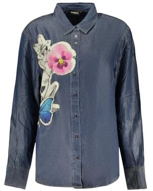 Desigual Lockere Jeansbluse - Blau