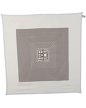 TOTEME Centered Monogram Zijden Sjaal - Wit