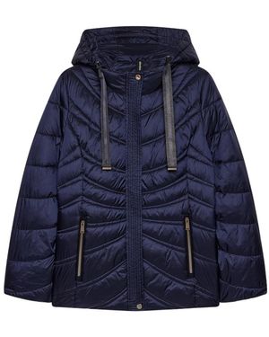 FIORELLA RUBINO Jassen ,Blauw ,Polyester Korte Jas Met Golfpatroon