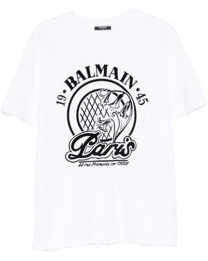 Balmain Tops ,Wit ,Nylon T-Shirts En Poloshirts
