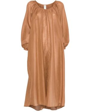 120% Lino Maxi Dresses - Brown