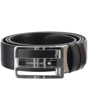 Montblanc Accessoires ,Zwart ,Leer Leren Riem Met Twee Zijden
