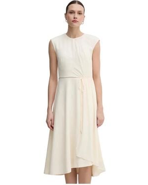 DKNY Uitlopende Midi-Jurk - Naturel