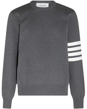 Thom Browne Maglione a righe in cotone - Grigio