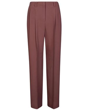 Incotex Elodie Pinces Largo Crepe Chino - Paars