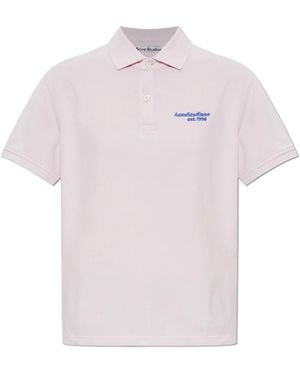 Acne Studios Polo T-Shirt Met Logo - Paars