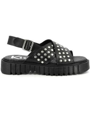 Kickers Bequeme Ledersandalen Kick Fact - Schwarz