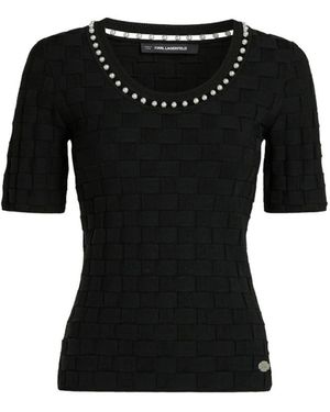 KARL LAGERFELD Round-Neck Knitwear - Black