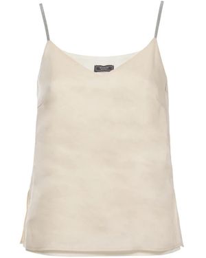 Peserico Sleeveless Tops - Natural