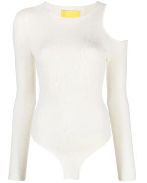 Aeron Geribbeld Cut-Out Body - Wit