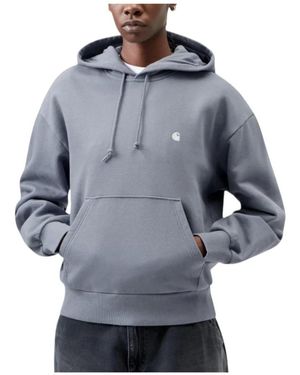 Carhartt Hoodies & Sweatvesten ,Grijs ,Katoen Hooded Casey Sweatshirt - Blauw