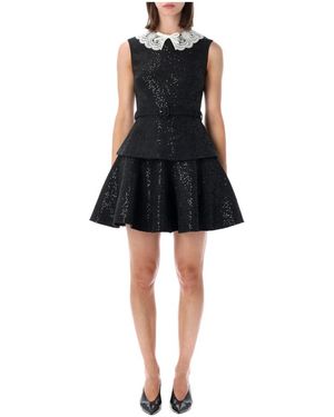 Self-Portrait Pailletten-Bouclé-Minikleid - Schwarz