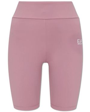 EA7 Trainingsshorts Mit Bedrucktem Logo - Lila