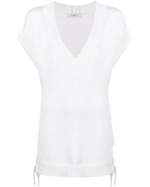 Charlott Truien & Vesten ,Wit ,Wol V-Neck Truien