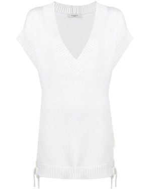 Charlott V-Neck Strickware - Weiß