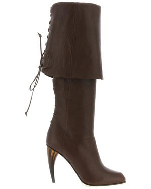 McQueen Horn Hak Laarzen - Bruin