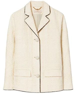 Tory Burch Beiger tweed-blazer - Natur