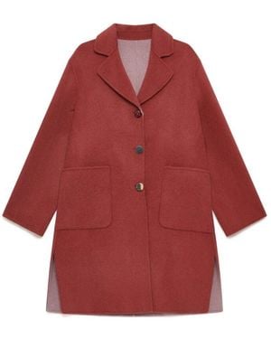 Maliparmi Jassen ,Rood ,Wol Wollen Mantel Met Dubbele Voering