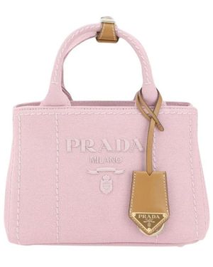 Prada Rosa Leder Kettenschultertasche Mini - Pink