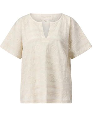 Stella Forest Overhemden ,Katoen Bloemen Geborduurde Blouse - Naturel