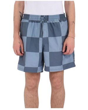 Vans Nylon Elastische Taille Checker Shorts - Blau