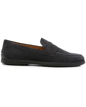 Tod's Suede Penny Loafers - Schwarz