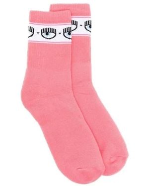 Chiara Ferragni Ondergoed ,Roze ,Katoen Sokken
