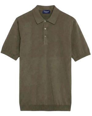 Drumohr Tops ,Groen ,Katoen Polo Mm Rasato