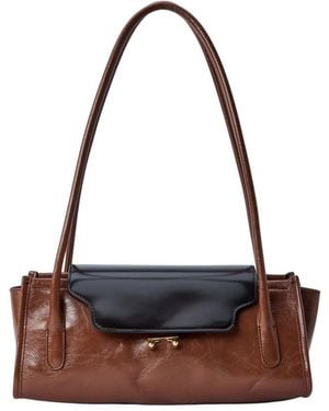 Marni Trunkette Leder Schultertasche - Braun
