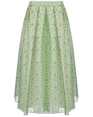Weekend by Maxmara Blumenmuster Seidenorganza Rock - Grün