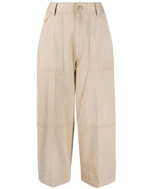 Moncler Cropped Pants - Natural