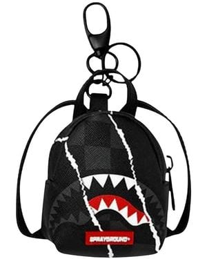 Sprayground Center Rip Revealing Check Backpack Keychain - Zwart