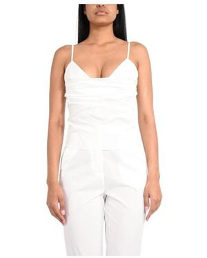 Patrizia Pepe Tops ,Wit ,Katoen Spaghetti Top