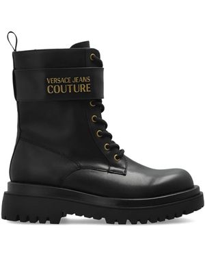 Versace Jeans Couture Lace-Up Boots - Black