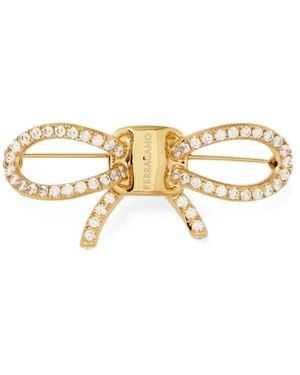 Ferragamo Vara Schleife Brosche - Mettallic