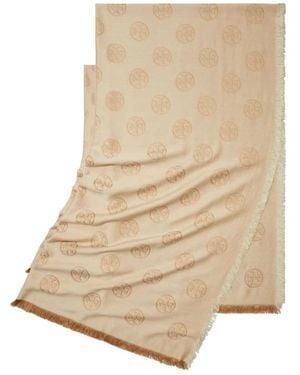 Tory Burch Winter Scarves - Natural