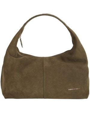 Alexander Smith Chloe Schultertasche Aus Olivgrünem Wildleder - Braun