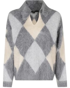 Seventy Polo Shirt Met Ruitpatroon - Grijs