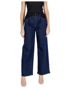 Ichi Jeans e pantaloni in misto cotone blu