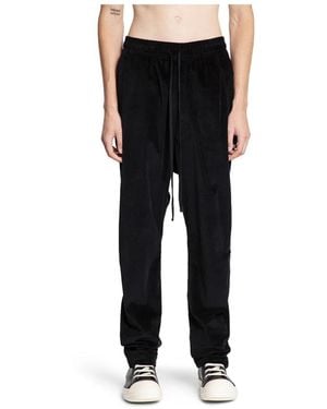 Thom Krom Zwarte Velvet Joggers Tapered Fit Casual