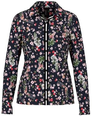 Marc Cain Bloemenprint Getailleerde Blouse - Zwart
