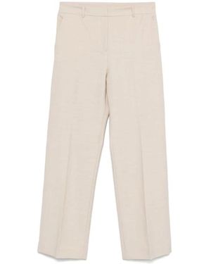 Antonelli Witte Broek Twill Weefsel Stretch Ontwerp - Naturel
