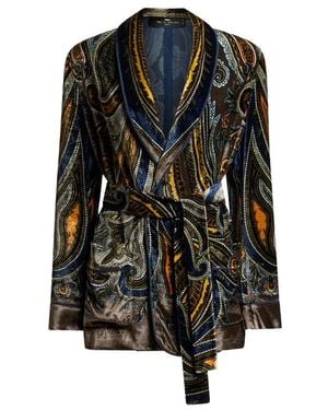 Etro Paisley Samtjacke - Schwarz
