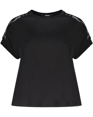 Herno Katoenen T-Shirt Met Kantinzetten - Zwart