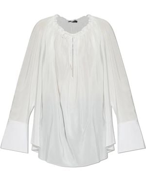 Balmain Overhemden ,Wit ,Losvallend Zijden Top