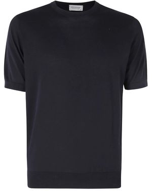 John Smedley Truien & Vesten ,Blauw ,Katoen Kempton Trui Met Ronde Hals - Zwart