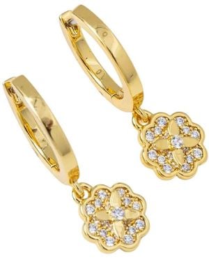 Kate Spade Heritage Bloom Huggie Drop Ohrringe - Mettallic