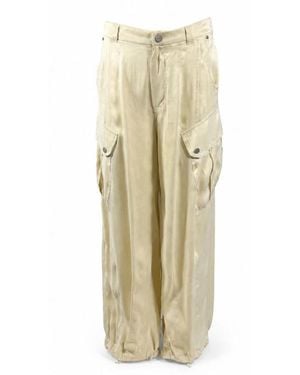 Pinko Broeken ,Satin Cargo Broek - Naturel